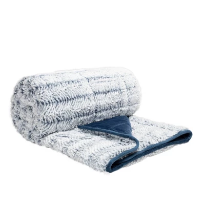 50"x60" Machine Washable Brushed Faux Fur To Mink Weighted Throw Blanket - Dream Theory 1 50"x60" Machine Washable Brushed Faux Fur To Mink Weighted Throw Blanket - Dream Theory