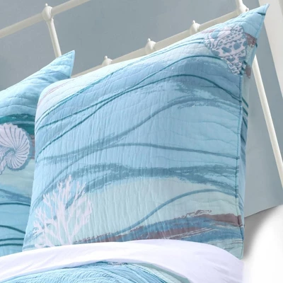 Maui Quilted Reversible Cotton Pillow Sham Multicolor By Greenland Home Fashion 1 Maui Quilted Reversible Cotton Pillow Sham Multicolor By Greenland Home Fashion