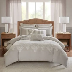 Madison Park Barely There Comforter Set Light Gray/White