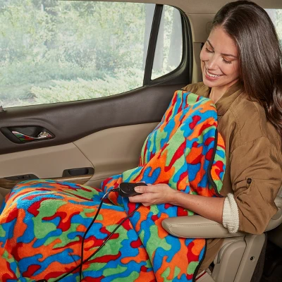 Heated Blanket - Ultra Soft Fleece Throw Powered By 12V Auxiliary Power Outlet For Travel Or Camping - Winter Car Accessories By Stalwart (Multi Camo) 4 Heated Blanket - Ultra Soft Fleece Throw Powered By 12V Auxiliary Power Outlet For Travel Or Camping - Winter Car Accessories By Stalwart (Multi Camo) - Image 4
