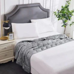 10lbs 50"x60" Rayon From Bamboo Weighted Throw Blanket Gray - Rejuve -Bedding Sale Store GUEST fb74c59c d05b 4e2c 8bc8 5f655ab32a03