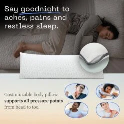 Coop Home Goods 20”x 54" Adjustable Memory Foam Body Pillow - GREENGUARD Gold Certified - Lulltra Washable Cover - White 14 Coop Home Goods 20”x 54" Adjustable Memory Foam Body Pillow - GREENGUARD Gold Certified - Lulltra Washable Cover - White -Bedding Sale Store GUEST ffc73a5d 0bad 4b2e 8089 69f38710c717